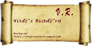 Vitéz Richárd névjegykártya