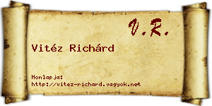 Vitéz Richárd névjegykártya